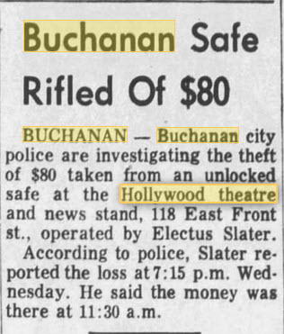 Hollywood Theatre - DEC 19 1963 ROBBERY